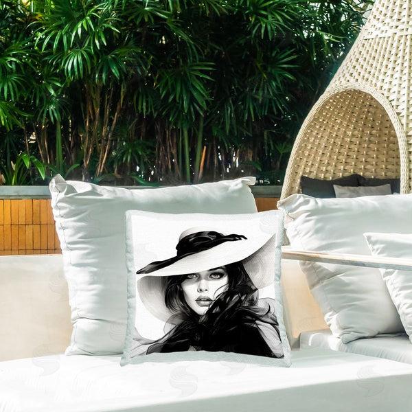 Stupell Industries RB | Woman & Sun Hat Printed Throw Pillow