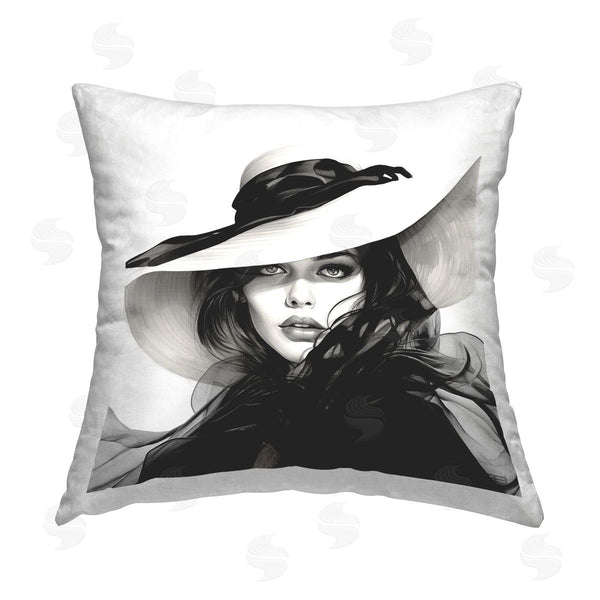 stupell industries RB | Woman & Sun Hat Printed Throw Pillow