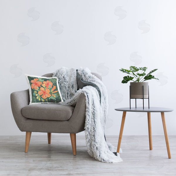 Stupell Industries Rebecca Canale | Tropical Hibiscus Bunches Printed Throw Pillow