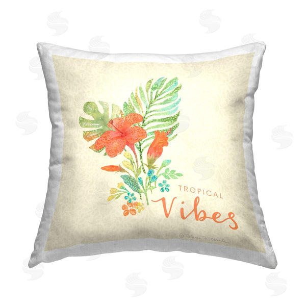 stupell industries Rebecca Canale | Tropical Vibes Botanicals Printed Throw Pillow