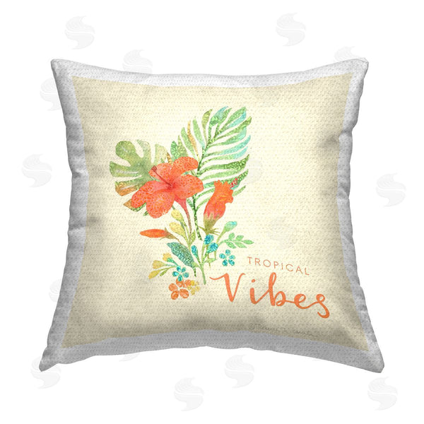 Stupell Industries Rebecca Canale | Tropical Vibes Flower Printed Throw Pillow