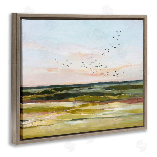 Stupell Industries Rebecca Fox | Bird Flock Over Grassland Wall Art