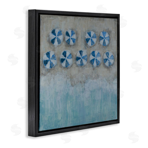 Stupell Industries Reesa Qualia | Beach Umbrella Coast Abstract Aerial Landscape Painting Wall Art