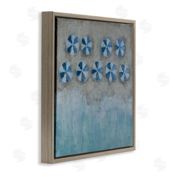 Stupell Industries Reesa Qualia | Beach Umbrella Coast Abstract Aerial Landscape Painting Wall Art