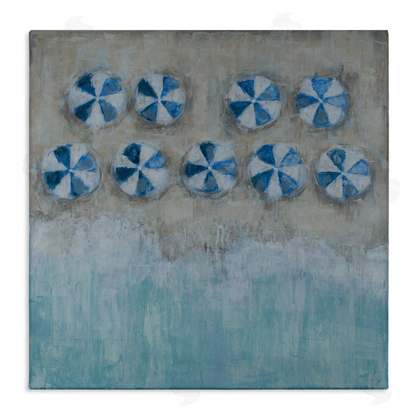 stupell industries Reesa Qualia | Beach Umbrella Coast Abstract Aerial Landscape Painting Wall Art