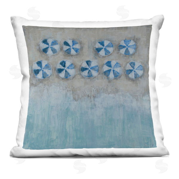 stupell industries Reesa Qualia | Beach Umbrella Coast Printed Throw Pillow