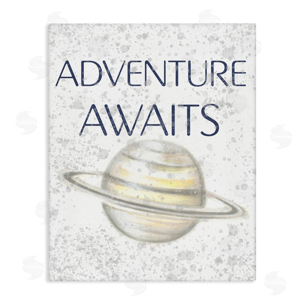 stupell industries Reesa Qualia | Children's Adventure Awaits Phrase Saturn Ringed Planet Wall Art