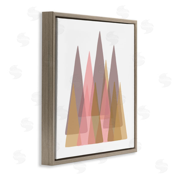 Stupell Industries Reesa Qualia | Kids' Abstract Geometric Forest Pink Brown Trees Wall Art