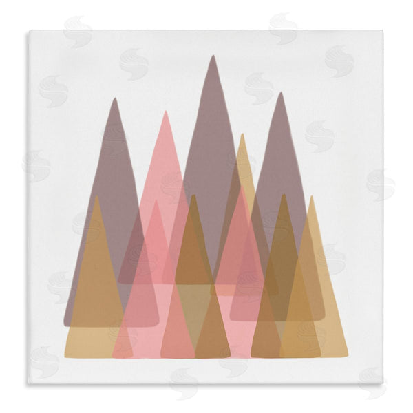 stupell industries Reesa Qualia | Kids' Abstract Geometric Forest Pink Brown Trees Wall Art