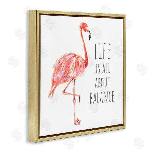Stupell Industries Reesa Qualia | Motivational Balance Flamingo
