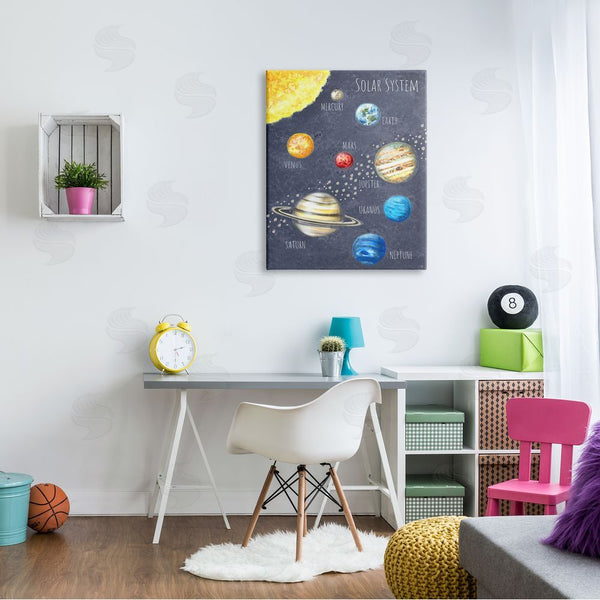 Stupell Industries Reesa Qualia | Outer Space Solar System Milky Way Planets Wall Art