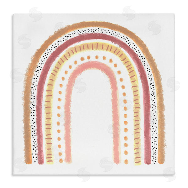 stupell industries Reesa Qualia | Patterned Stripe Rainbow Brown Pink Yellow Wall Art