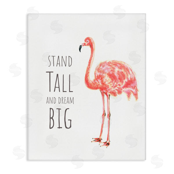 stupell industries Reesa Qualia | Stand Tall and Dream Big Phrase Pink Flamingo Wall Art