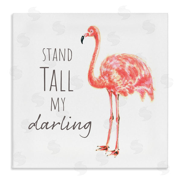 stupell industries Reesa Qualia | Stand Tall My Darling Motivational Phrase Pink Flamingo Wall Art