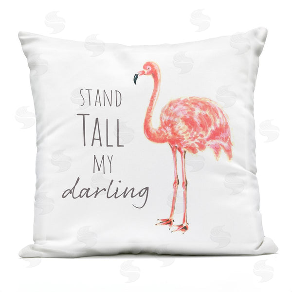 Stupell Industries Reesa Qualia | Stand Tall Pink Flamingo Printed Throw Pillow