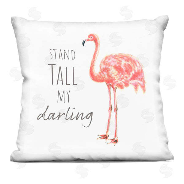 stupell industries Reesa Qualia | Stand Tall Pink Flamingo Printed Throw Pillow