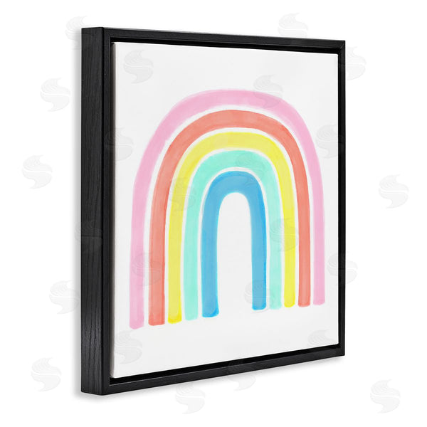 Stupell Industries Reesa Qualia | Traditional Pastel Arch Rainbow Children's Striped Pattern Wall Art