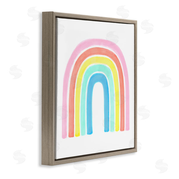 Stupell Industries Reesa Qualia | Traditional Pastel Arch Rainbow Children's Striped Pattern Wall Art