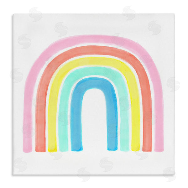 stupell industries Reesa Qualia | Traditional Pastel Arch Rainbow Children's Striped Pattern Wall Art