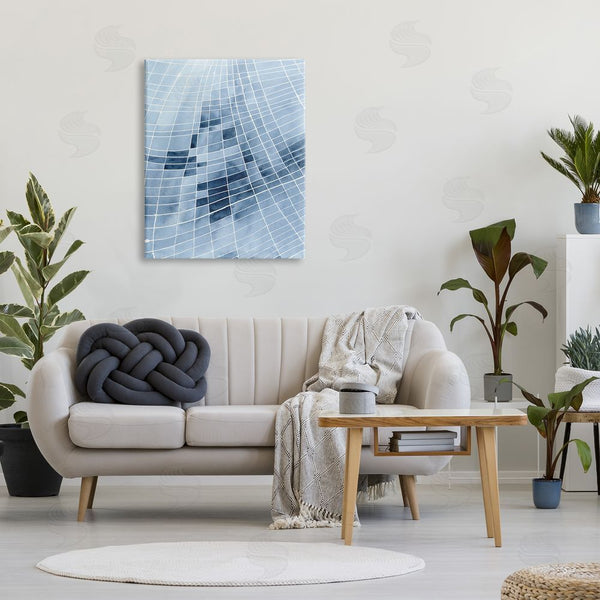 Stupell Industries Regina Moore | Abstract Blue Squares Shapes Modern White Outlines Wall Art