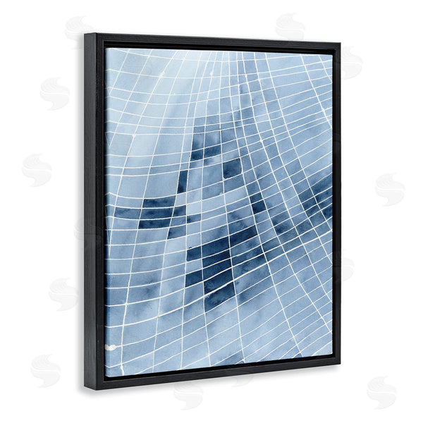 Stupell Industries Regina Moore | Abstract Blue Squares Shapes Modern White Outlines Wall Art