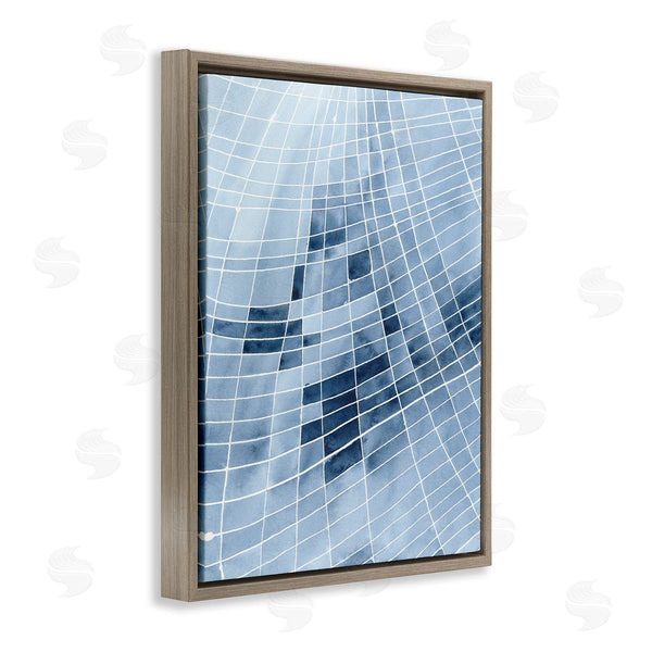 Stupell Industries Regina Moore | Abstract Blue Squares Shapes Modern White Outlines Wall Art