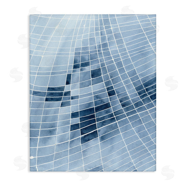 stupell industries Regina Moore | Abstract Blue Squares Shapes Modern White Outlines Wall Art