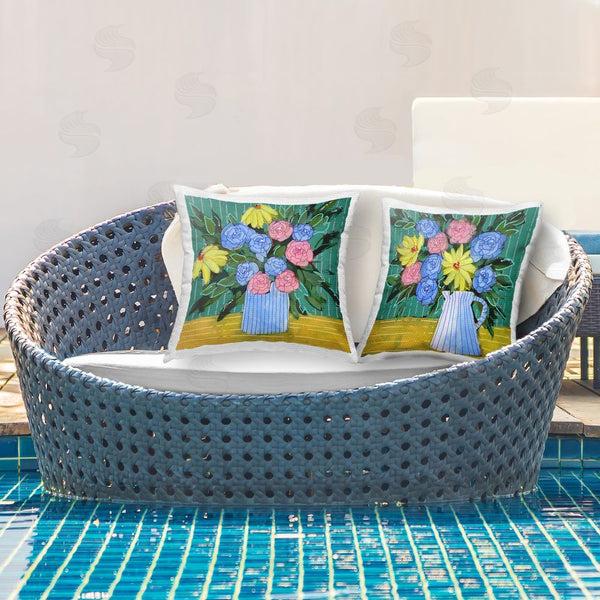 Stupell Industries Regina Moore | Bright Flowers On Stripes Printed Throw Pillow Set