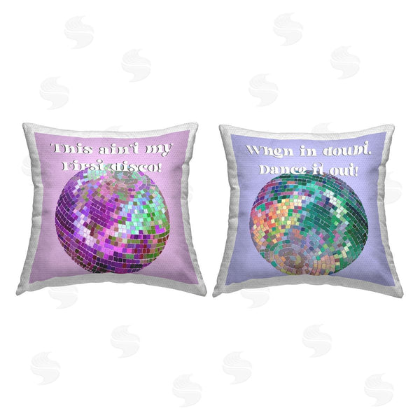 Stupell Industries Regina Moore | Fun Disco Phrases Printed Throw Pillow Set