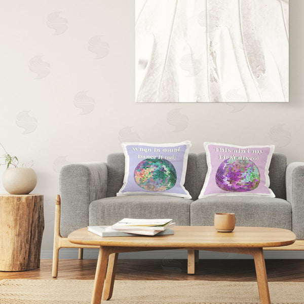 stupell industries Regina Moore | Fun Disco Phrases Printed Throw Pillow Set