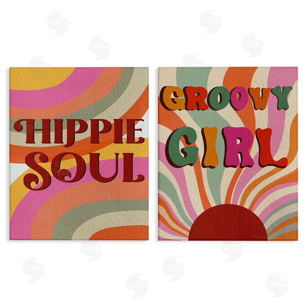 stupell industries Regina Moore | Groovy Striped Phrases Wall Art