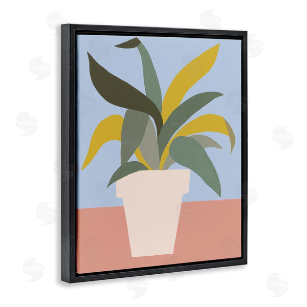 Stupell Industries Regina Moore | Indoor Potted Plant Soft Green Blue Red