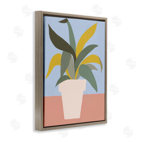 Stupell Industries Regina Moore | Indoor Potted Plant Soft Green Blue Red