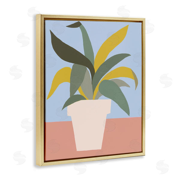 Stupell Industries Regina Moore | Indoor Potted Plant Soft Green Blue Red