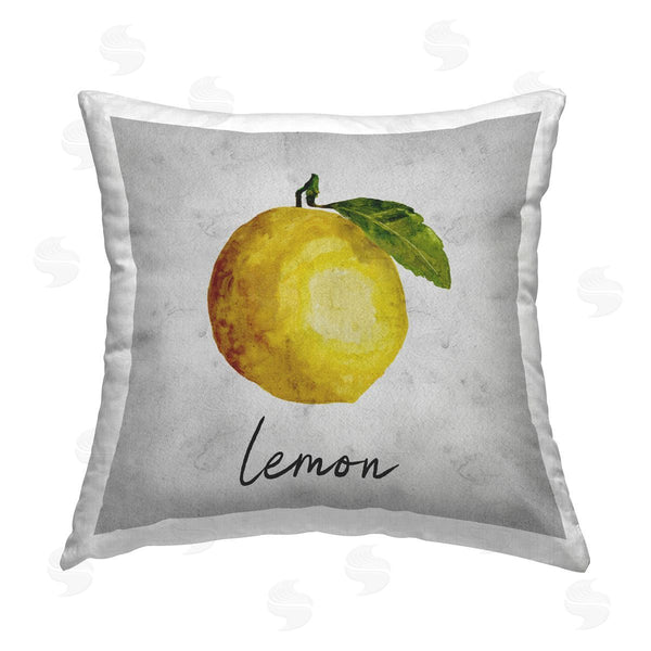 stupell industries Regina Moore | Kitchen Lemon with Leaf Printed Throw Pillow
