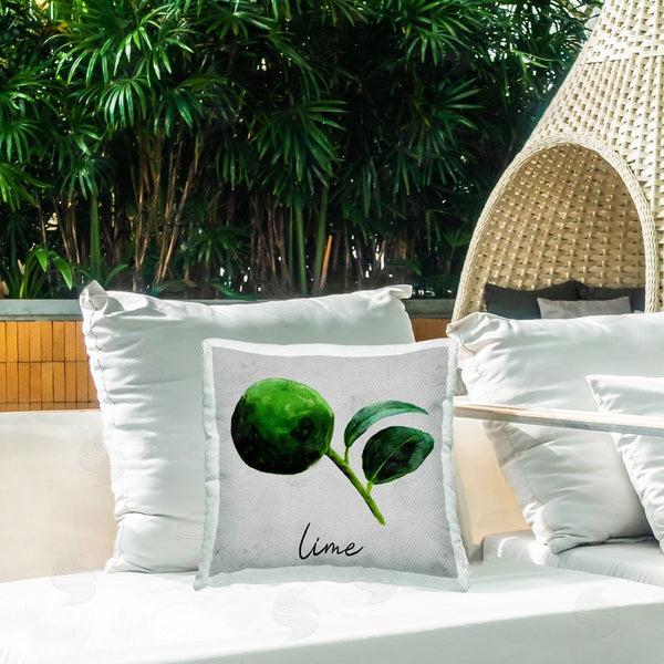 Stupell Industries Regina Moore | Kitchen Lime With Leaf Printed Throw Pillow