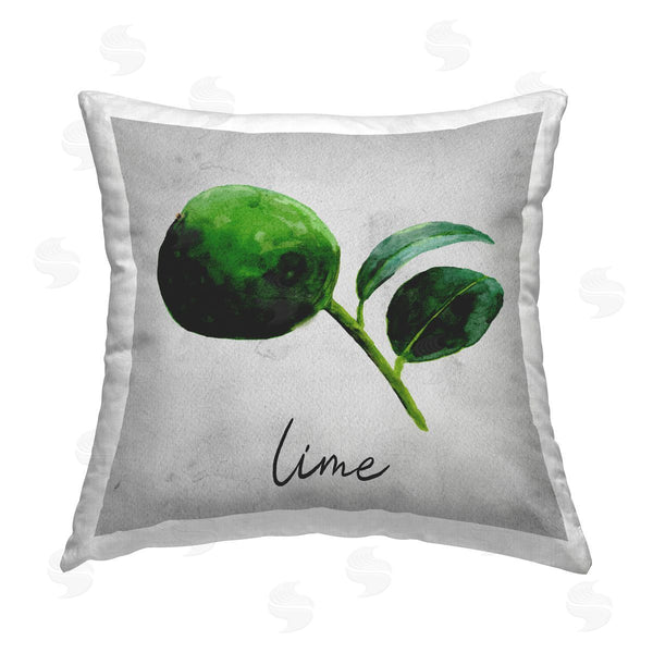 stupell industries Regina Moore | Kitchen Lime with Leaf Printed Throw Pillow