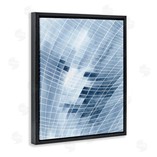Stupell Industries Regina Moore | Modern Warped Blue Square Shapes White Lines Wall Art