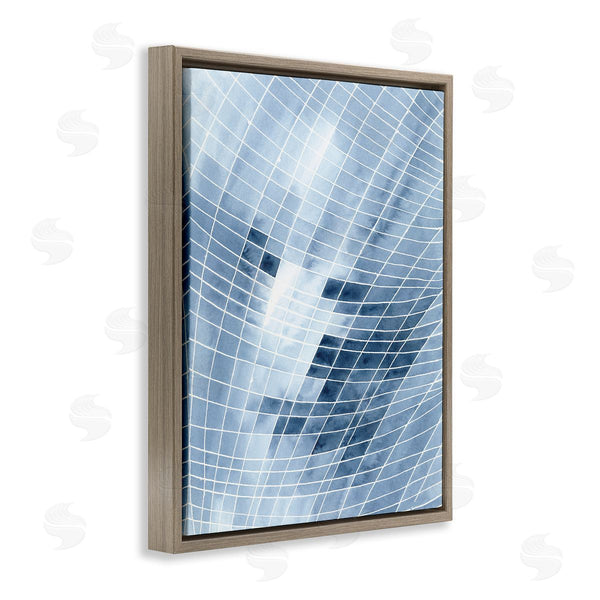 Stupell Industries Regina Moore | Modern Warped Blue Square Shapes White Lines Wall Art