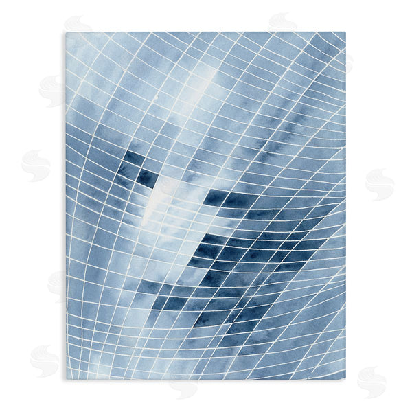 stupell industries Regina Moore | Modern Warped Blue Square Shapes White Lines Wall Art