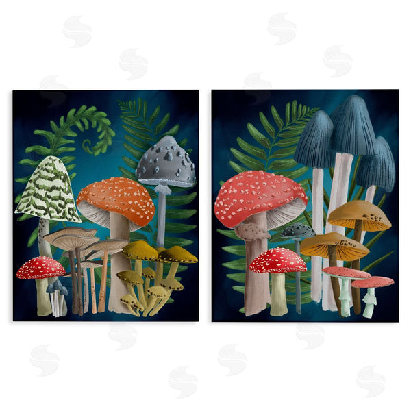 stupell industries Regina Moore | Mushroom Varieties Forest Ferns Wall Art