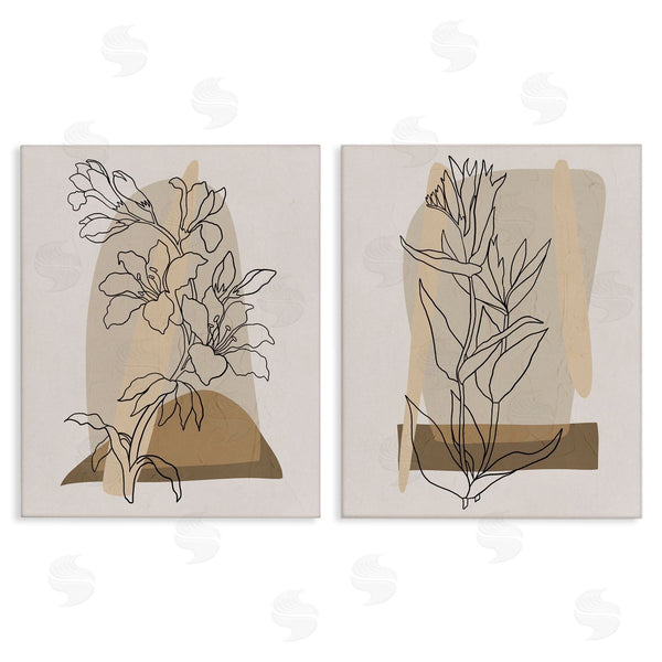 stupell industries Regina Moore | Natural Flower Outlines Wall Art