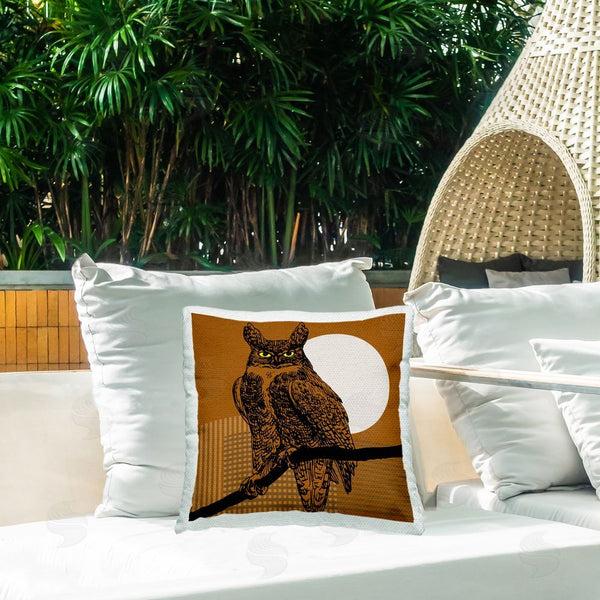 Stupell Industries Regina Moore | Owl On Brown Pattern Printed Throw Pillow