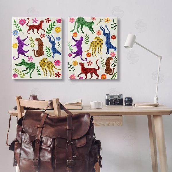 Stupell Industries Regina Moore | Patterned Floral Jungle Cats Wall Art