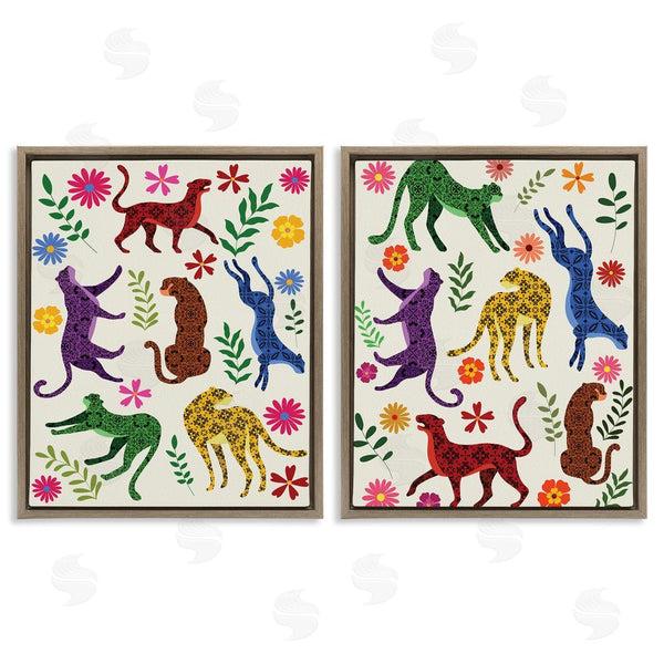 Stupell Industries Regina Moore | Patterned Floral Jungle Cats Wall Art