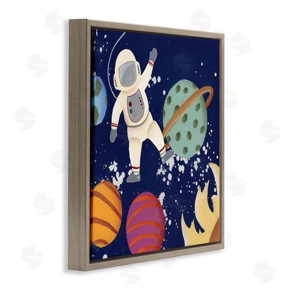 Stupell Industries Regina Moore | Playful Waving Astronaut Outer Space Adventure Wall Art