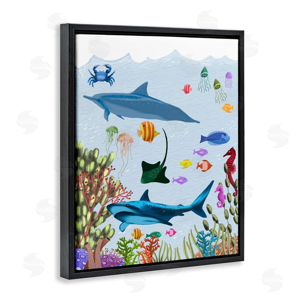 Stupell Industries Regina Moore | Sharks & Fish Underwater Wall Art