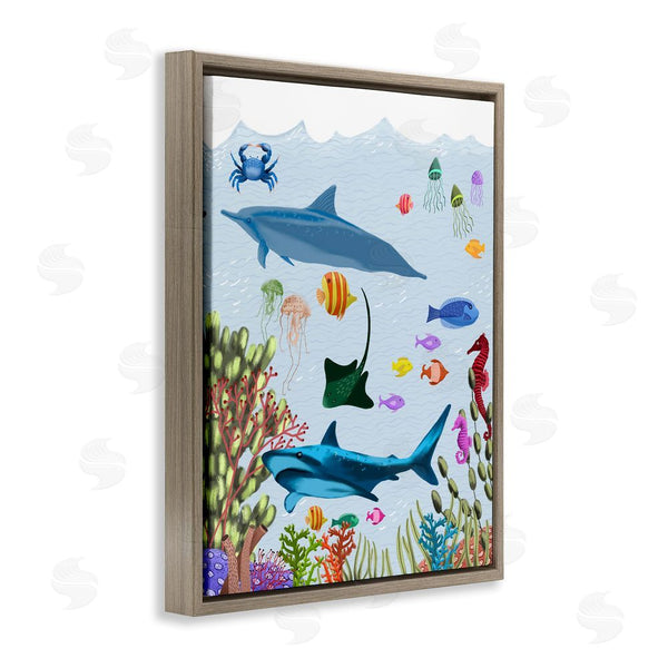 Stupell Industries Regina Moore | Sharks & Fish Underwater Wall Art