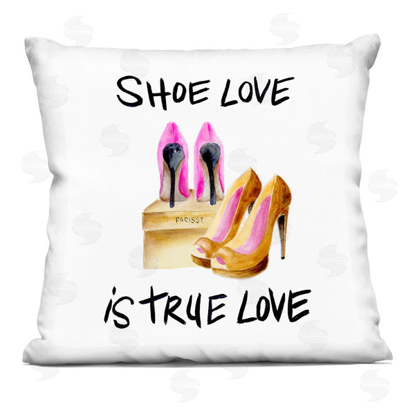 stupell industries Regina Moore | Shoes True Love Glam Fashion Heels Phrase Printed Throw Pillow
