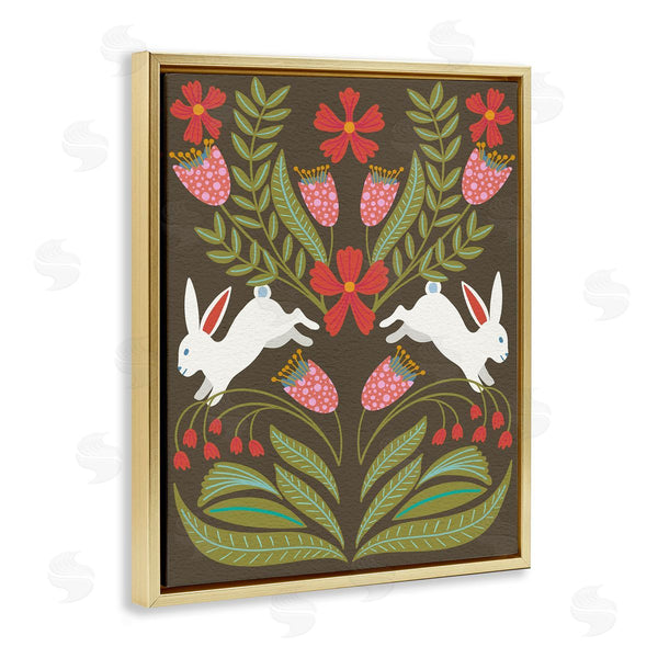 Stupell Industries Regina Moore | Symmetrical Rabbits & Tulips